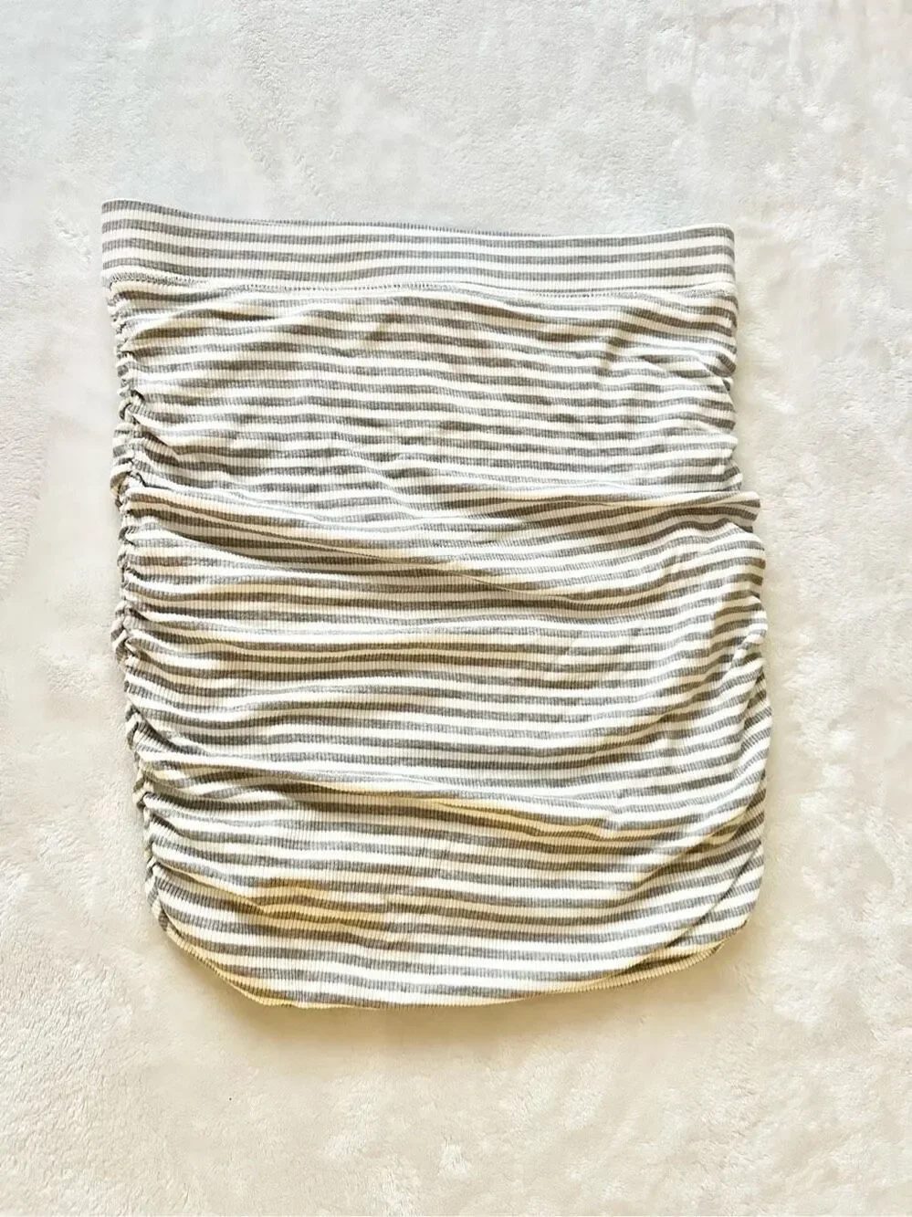 Splendid white and heather grey stripe ribbed strapless top or mini skirt - stre